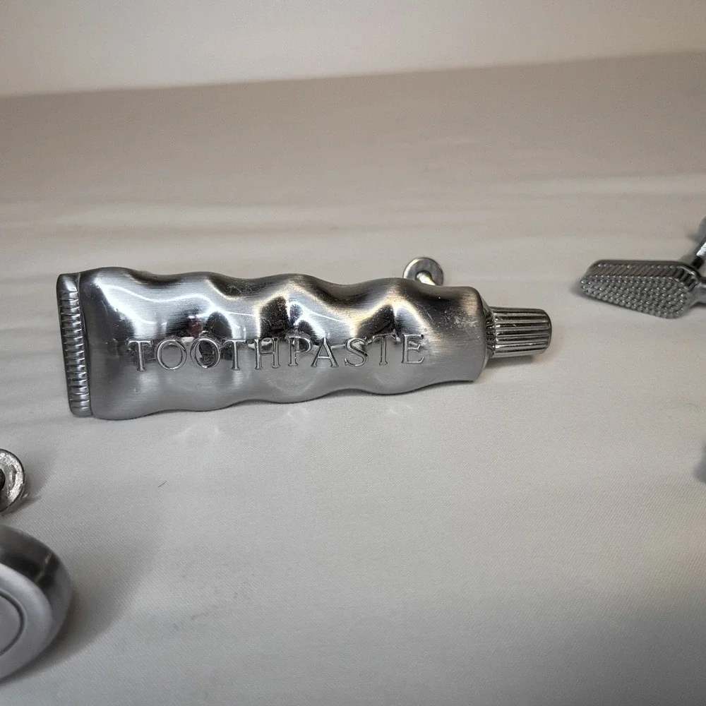 Toothbrush Toothpaste‎ Soap Shaped Cabinet Drawer Pulls Knobs Brushed Nickel